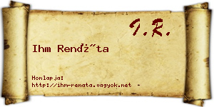 Ihm Renáta névjegykártya